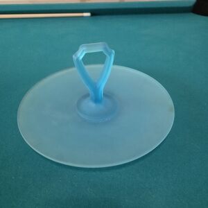 Blue Glass Lid with Handle